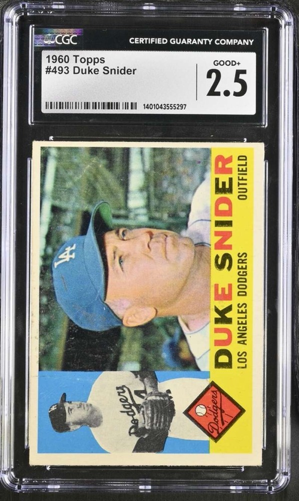 1960 Topps Duke Snider #493 Baseball Card Vintage MLB
