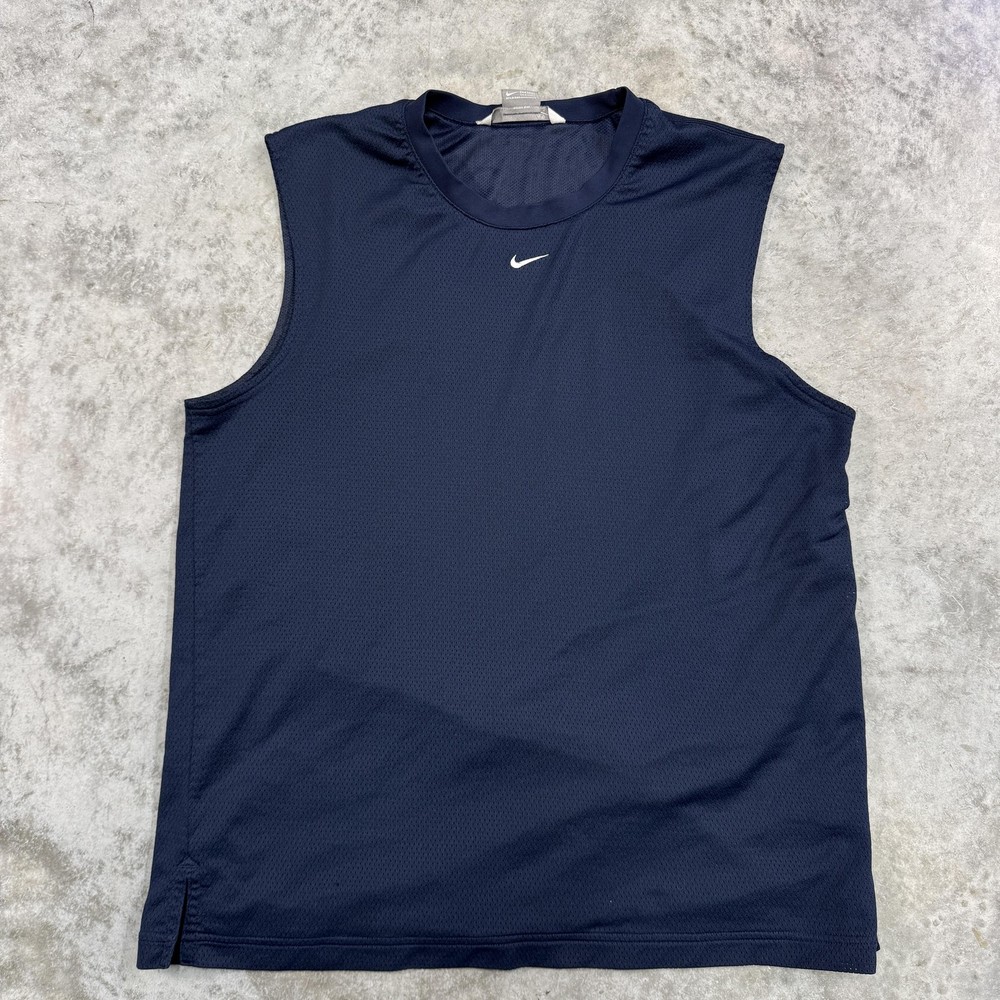 Nike Shirt Mens Large center swoosh tank sleeveless Jersey mesh y2k skater