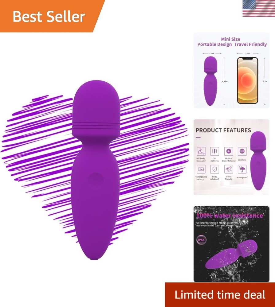 Portable Mini Massager 100% Silicone Waterproof Rechargeable 4.35 Inch Design