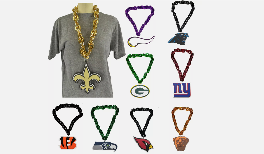 New NFL PICK YOUR TEAM Fan Chain Necklace Foam