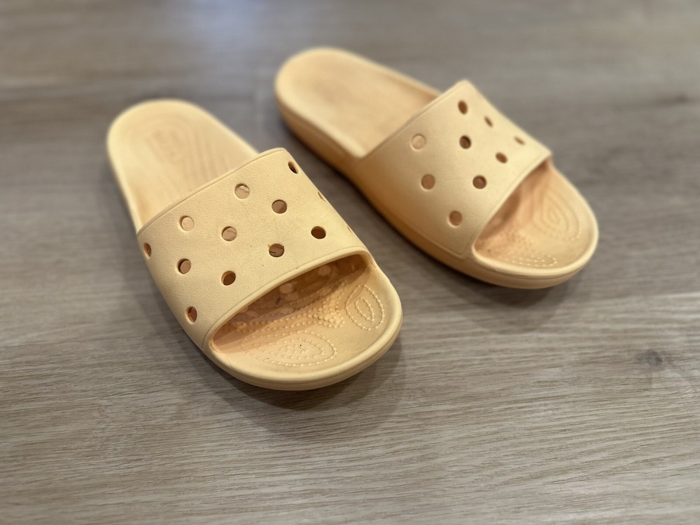 Classic Crocs Slide 206121 Cantaloupe Orange W7 M5