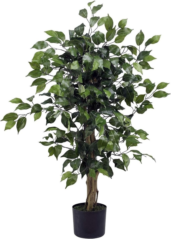 Nearly Natural 3ft Faux Ficus Silk Tree Green Artificial Plant Indoor Decor