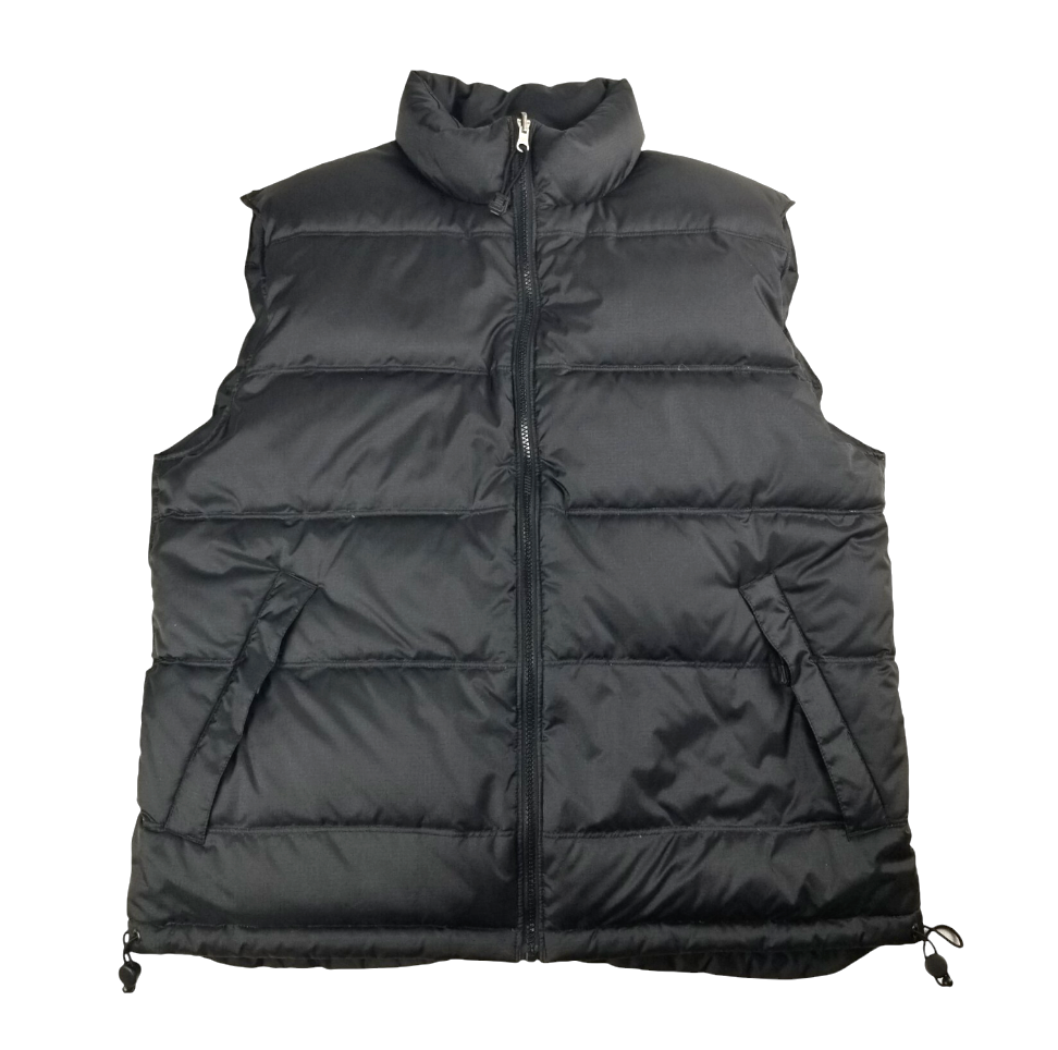 FOOT LOCKER Reversible Puffer Vest DOWN/FEATHER HEAVY Dark Silver & Black SIZE S