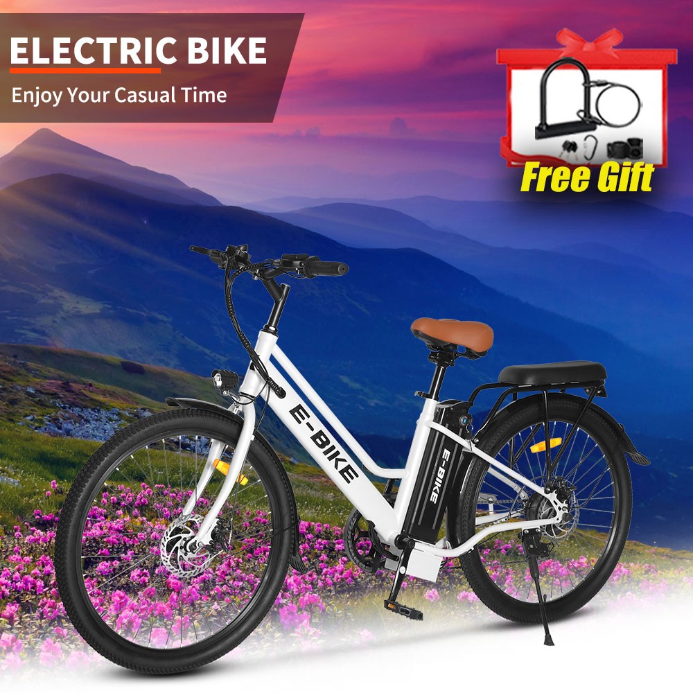 26 Inch 750W Electric Bike 36V 25MPH Commuter Mountain Ebike for Adults