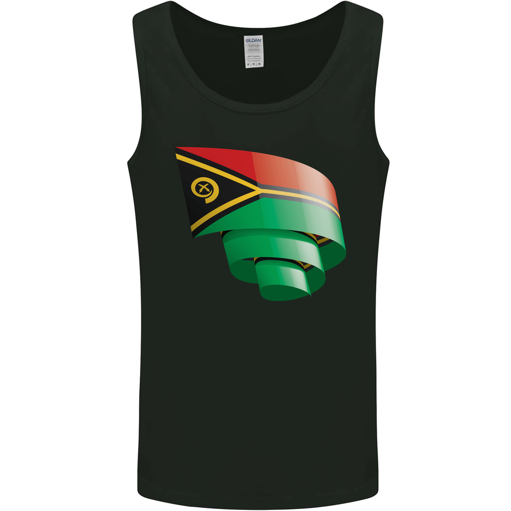 Curled Vanuatu Flag Day Football Mens Vest Tank Top