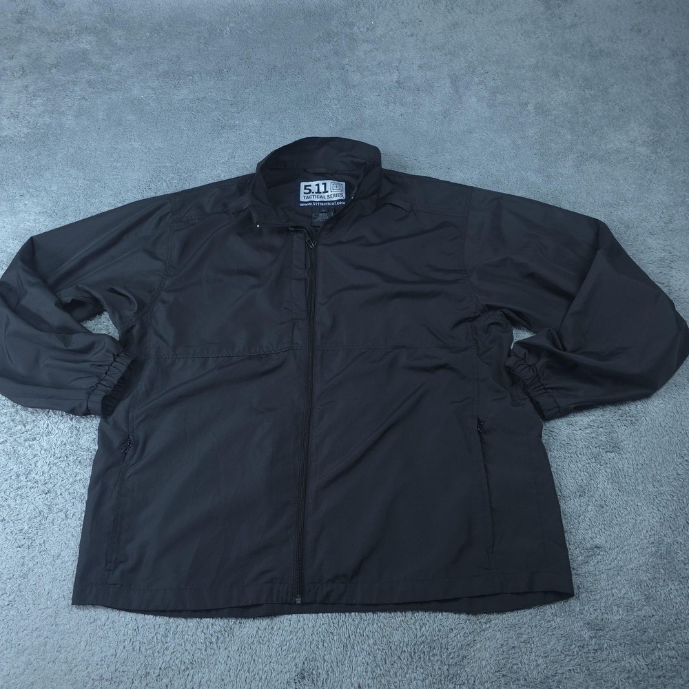 5.11 Tactical Jacket Mens XL Black Lightweight Windbreaker Full Zip 48035