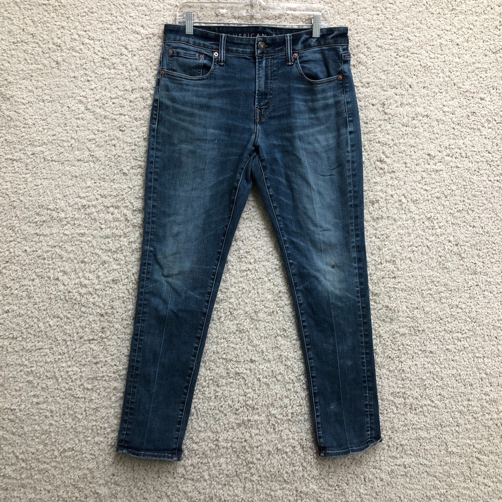 American Eagle Jeans 32x32 Mens Blue Denim Airflex+ Temp Tech Slim Fit Straight
