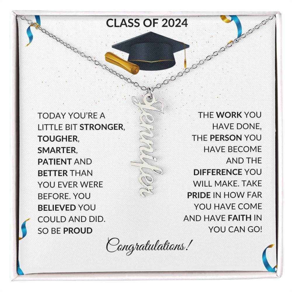 Class of 2024 Graduation Name Necklace Gift