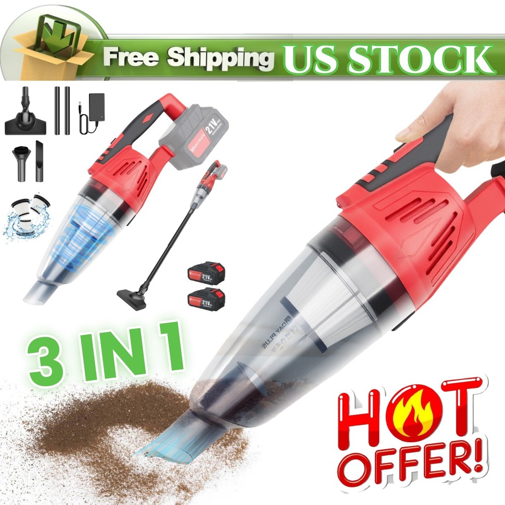 Cordless Vacuum Cleaner 3 in 1 Lightweight Stick Vacuum Cleaner LED Rechargeable