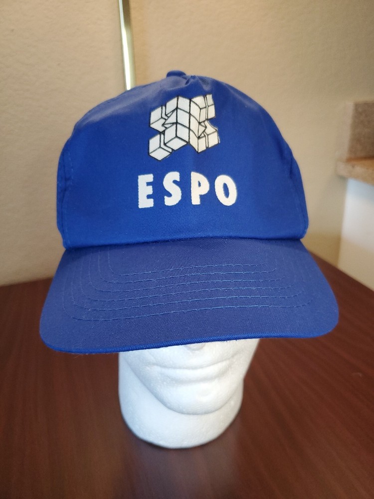 Vintage ESPO cube block logo adjustable zipper hat for adults