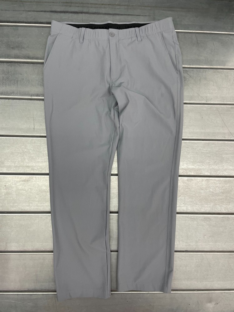 Under Armour Golf Performance Pants Mens Size 40x32 Gray Gripper Waist