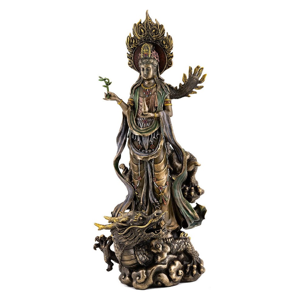 KWAN YIN ON DRAGON STATUE 14