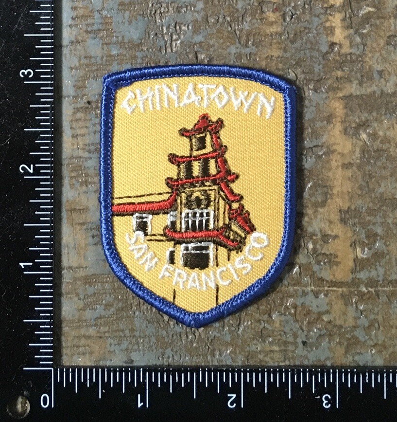 Vintage CHINATOWN Pagoda San Francisco Travel Souvenir Iron-On Patch 1980’s
