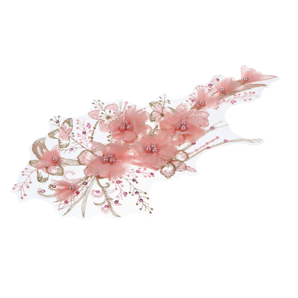 Embroidered Sew Patch Flower Beaded Cloth Sticker Floral Decoration