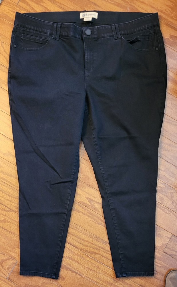 Democracy Jeans Womens 22W Plus AB Technology Black Cropped Skinny Hi-Rise Denim