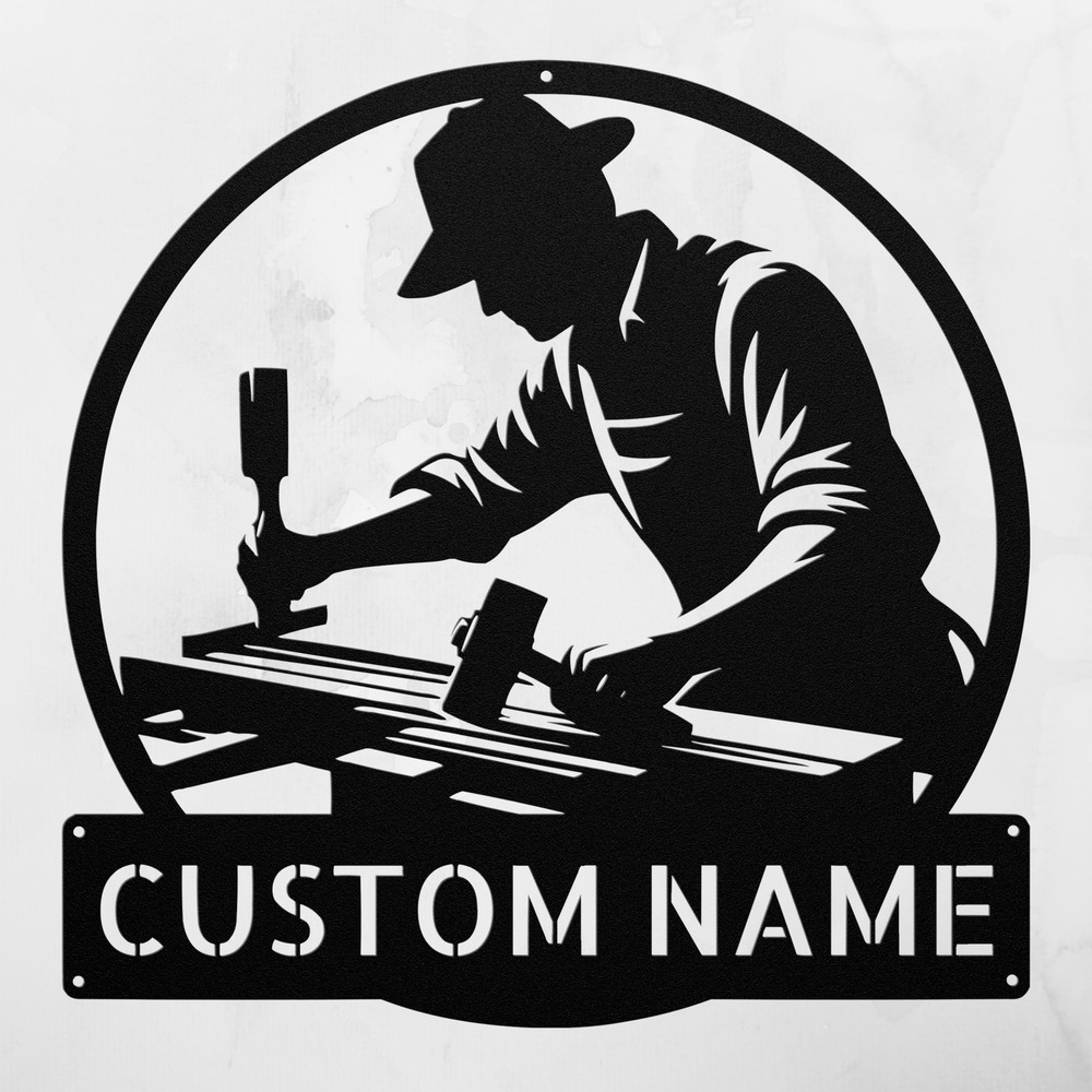 Personalized Woodworking Metal Sign Unique Decor for Woodworkers and Craftsmen