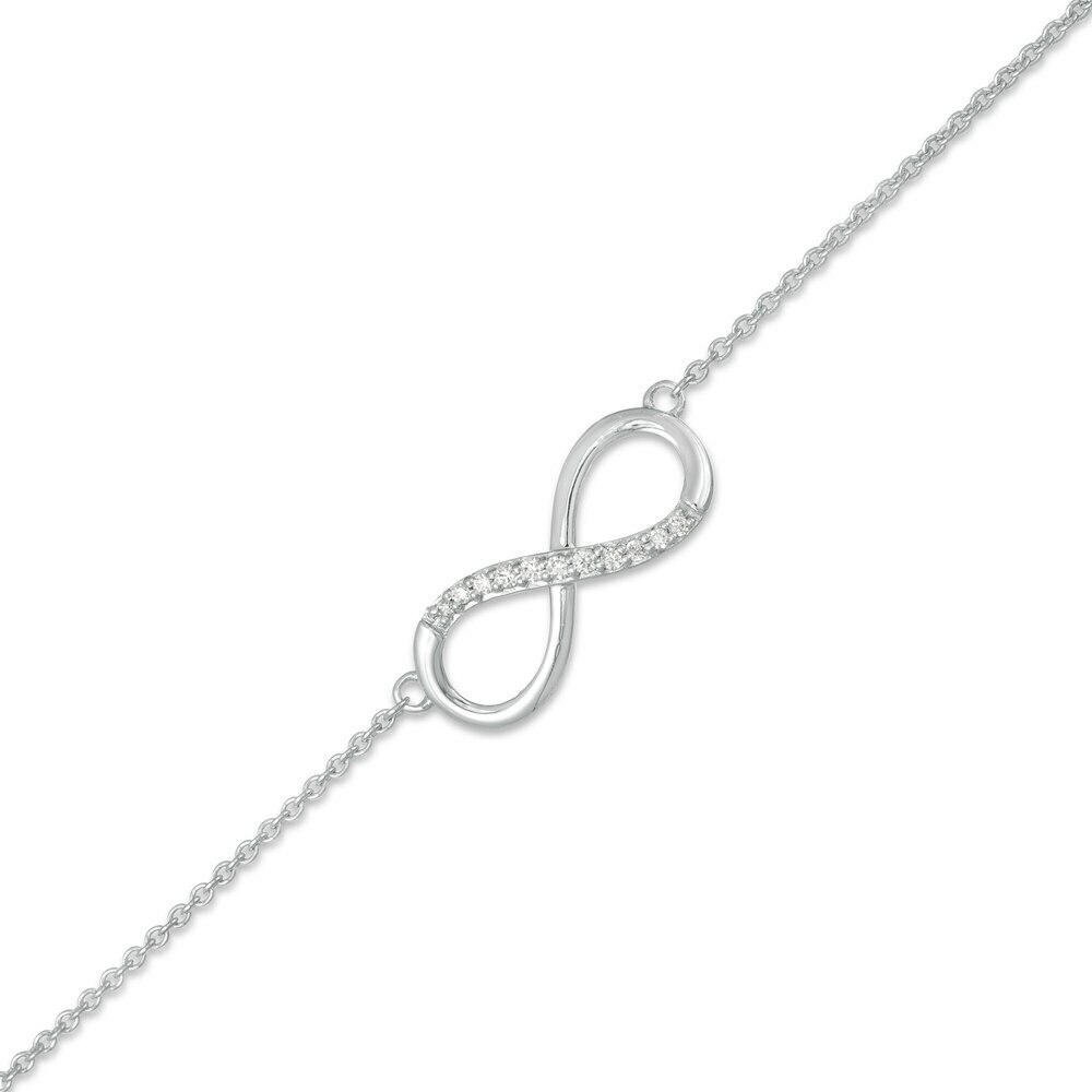 Christmas Sale 1/20CT Real Diamond Infinity Anklet in 925 Sterling Silver - 10