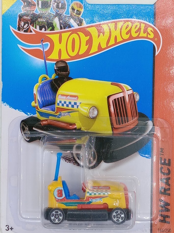 2014 Hot Wheels HW Race-Track Aces Bump Around Yellow Chrome 5 Sp Variant
