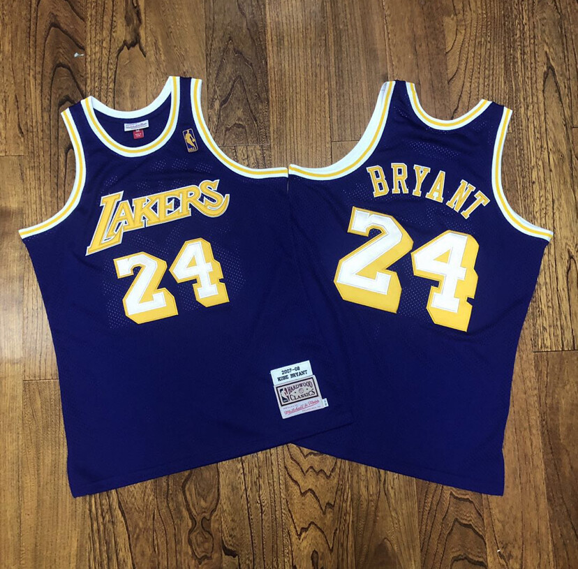 Camiseta retro de baloncesto temporada regular NBA Los Angeles Lakers Kobe Bryant púrpura
