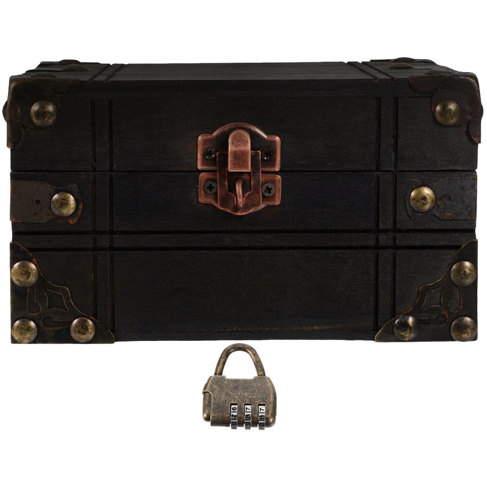 Vintage Wooden Jewelry Box with Carved Design for Home Decor and Trinket Storage