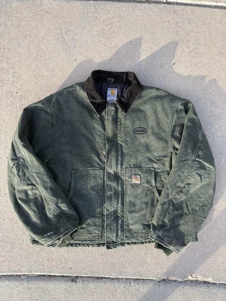 Vintage Moss Green Carhartt Jacket for Men Size XL