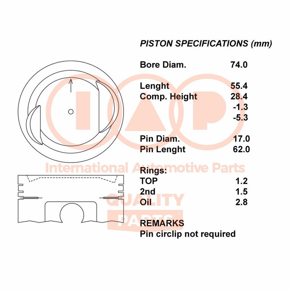 Complete Piston Series 101-16030 IAP QUALITY PARTS for Suzuki - Standard