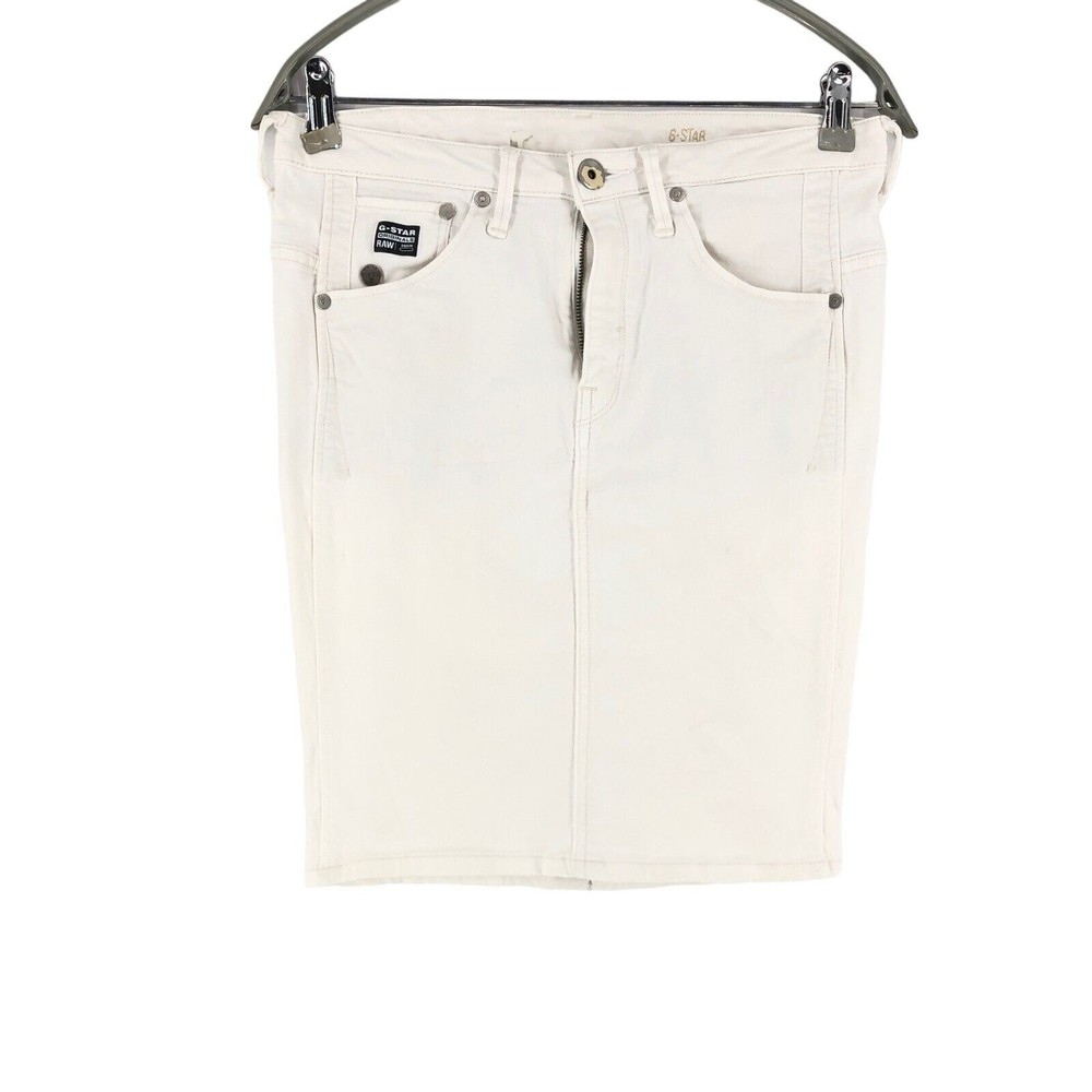 G-STAR RAW Women Arc Super Slim Pencil White Mini Skirt Size W27