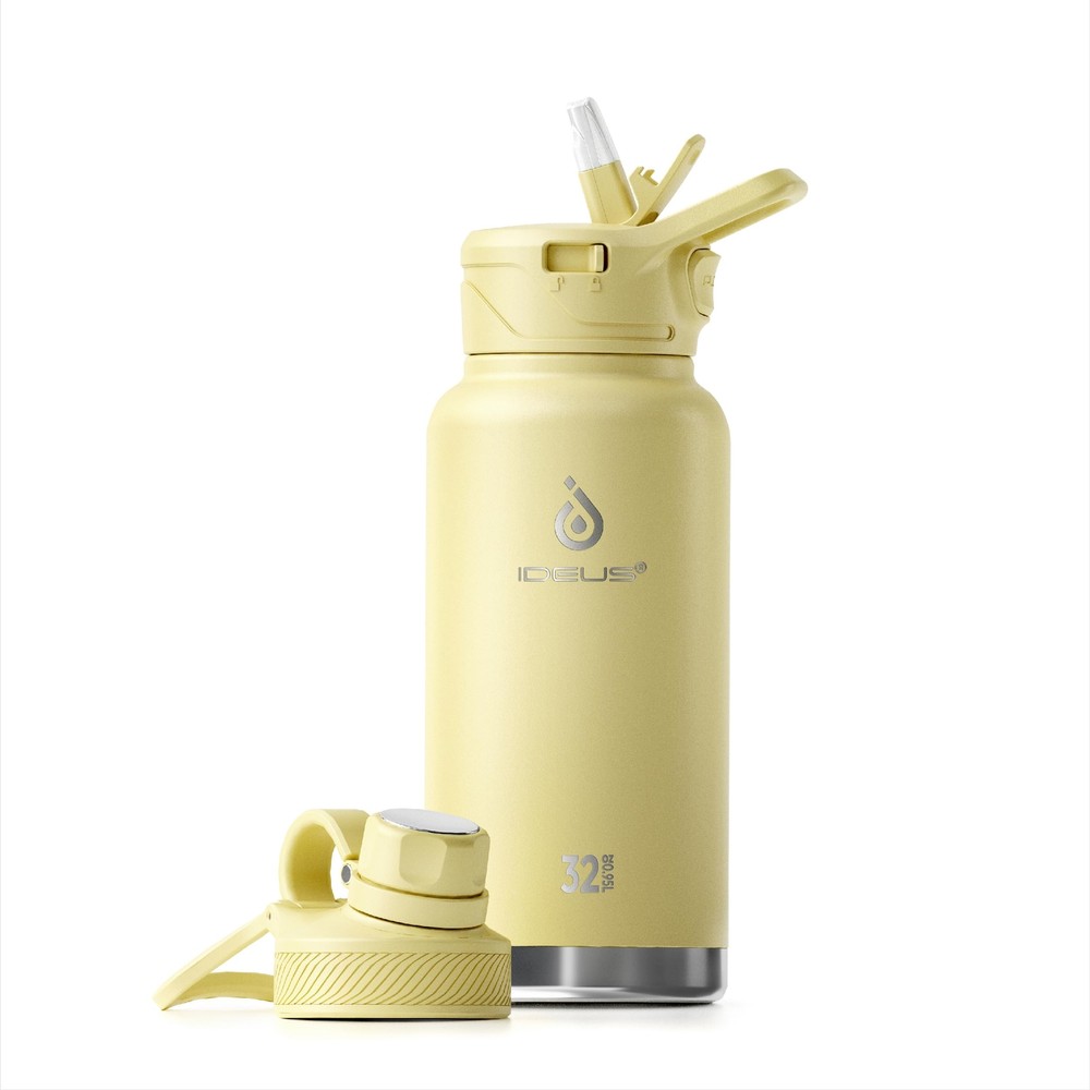 Vacuum Insulated Water Bottle, 32 oz Stainless Steel Water Bottles with Straw...