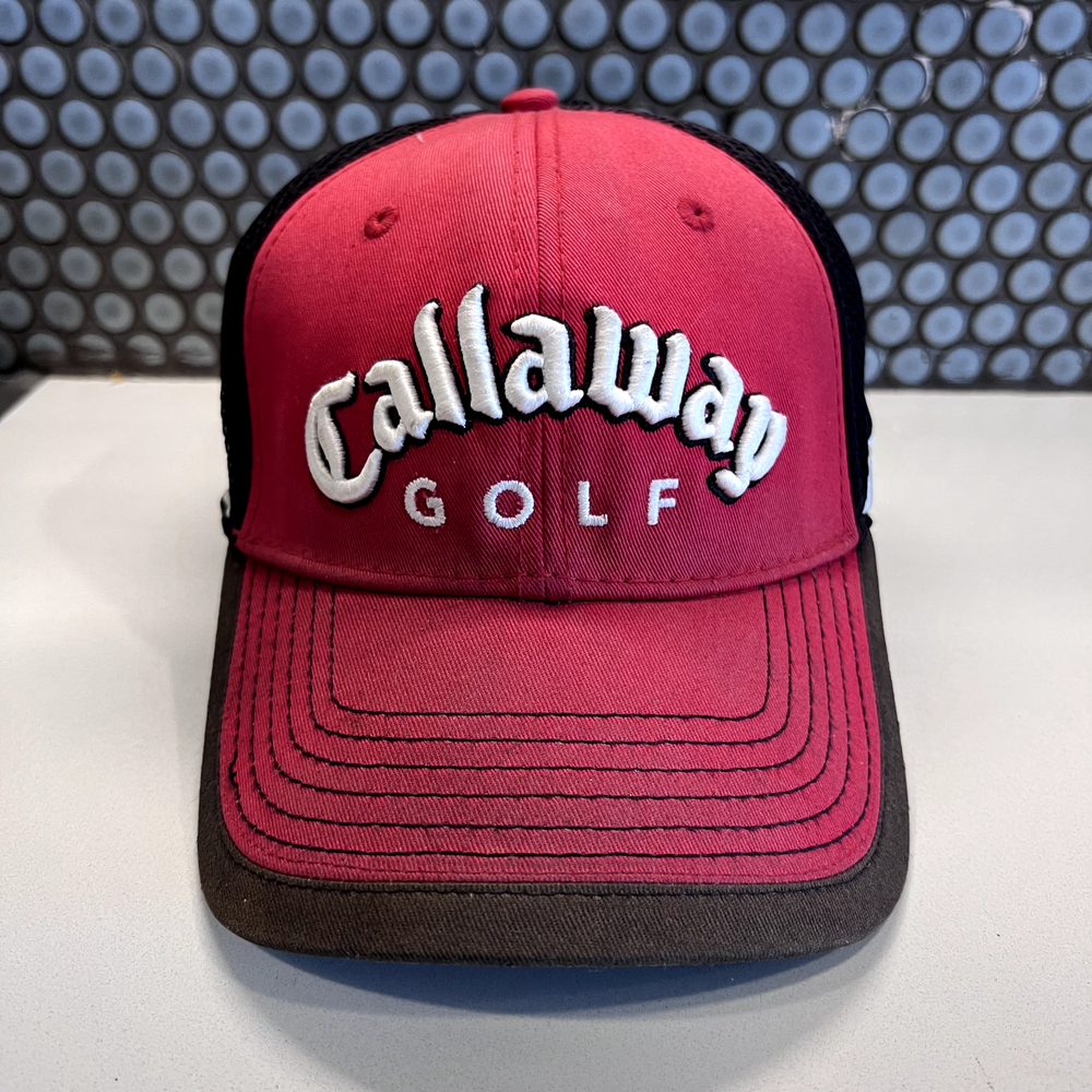 Callaway Hat Cap Strap Back Red Black Golf Golfer Golfing Casual Mens