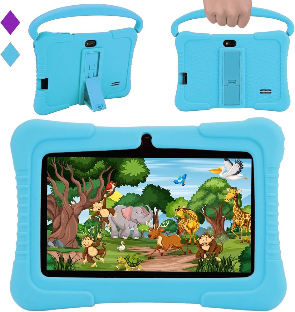 Veidoo Kids Tablet, 7 inch Android Tablet PC, 2GB RAM 32GB ROM, Safety Blue