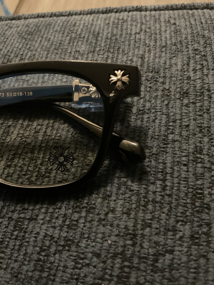 Chrome Hearts Style Cross Design Black Glasses