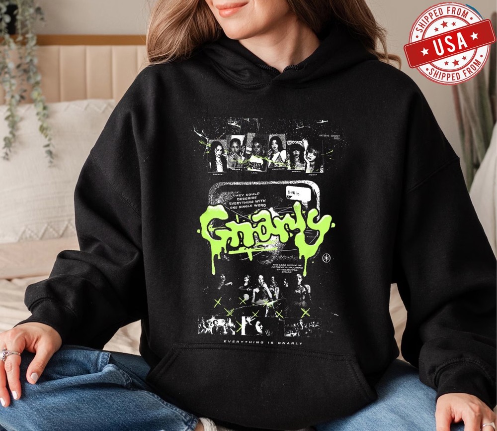 KATSEYE 'Gnarly' Vintage Hoodie, Beautiful Chaos Hoodie, Kpop Fan Merch