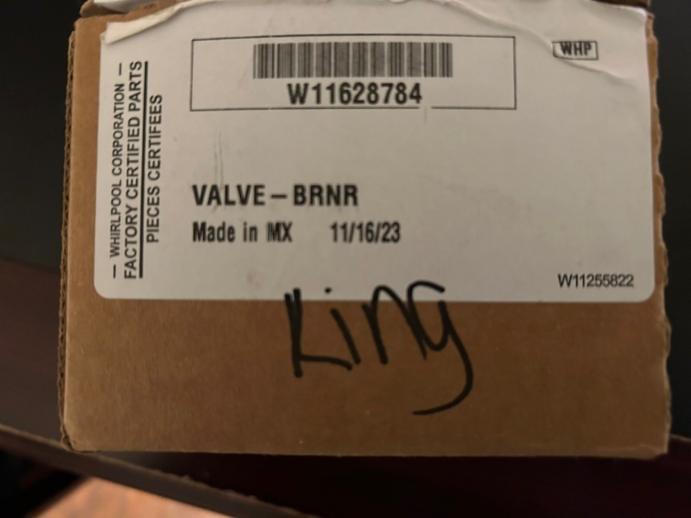 Whirlpool OEM Gas Range Burner Valve W12628784 New