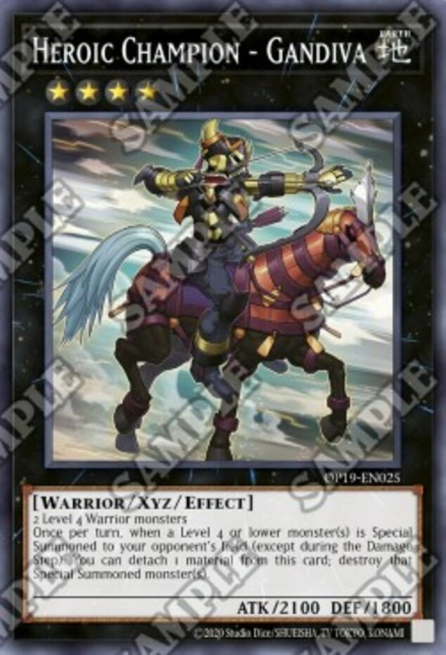 Heroic Champion Gandiva OP19-EN025 Common Unlimited Near Mint Yugioh Card