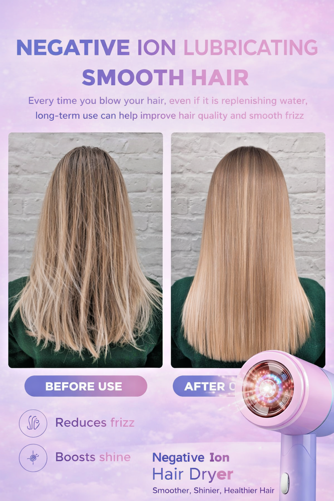 Foldable Travel Hair Dryer Quick Drying Blue Light Constant Temperature Portable