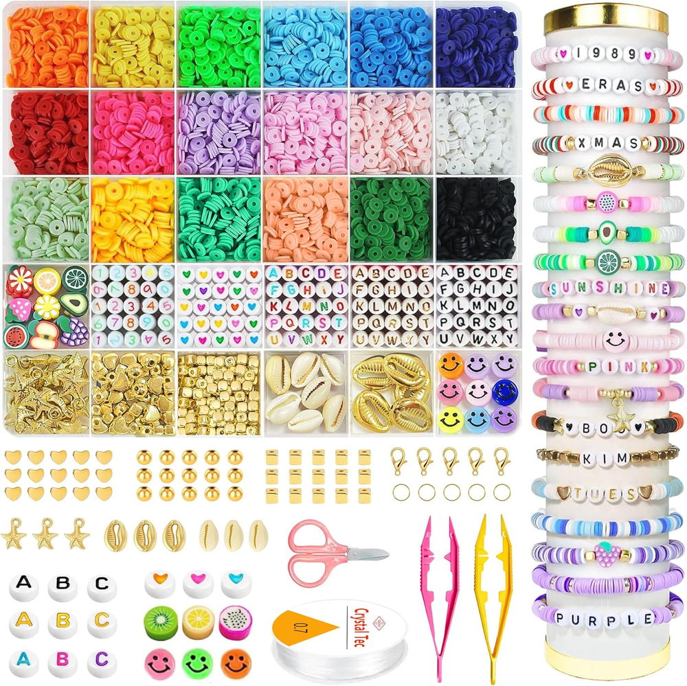 Back to School 5300 Clay Beads Bracelet Making Kit for Kids Arts and Crafts-image