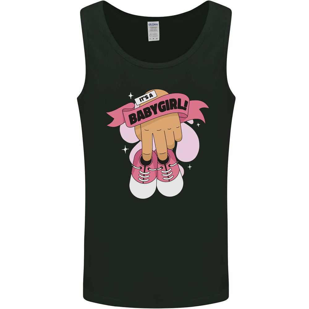 A Baby Girl Gender Reveal Christening Pregnancy Mens Vest Tank Top