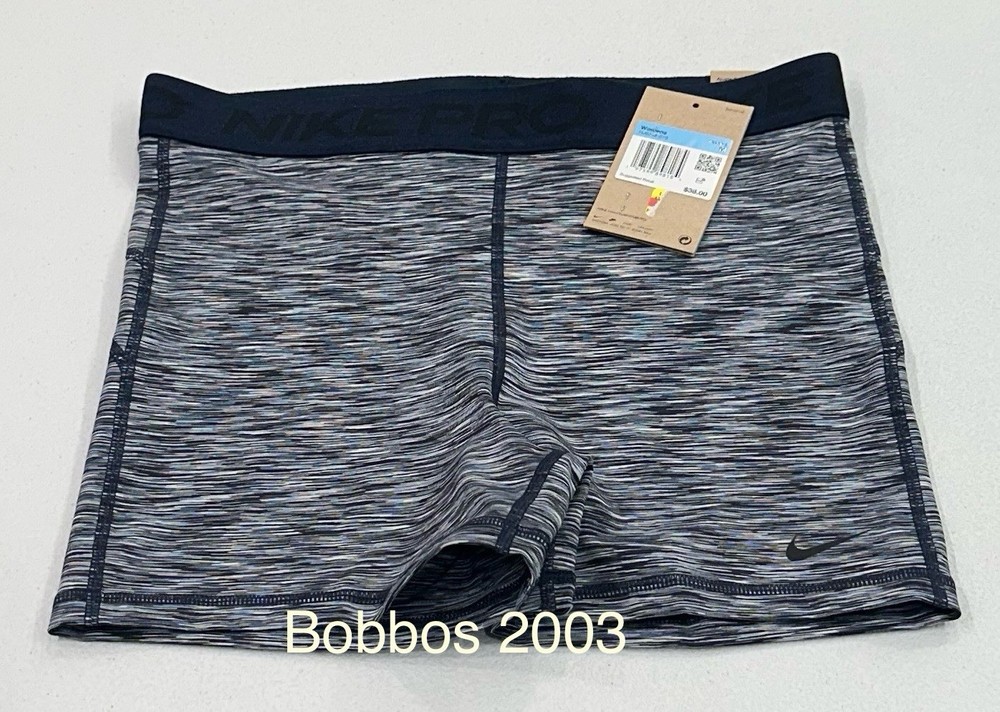 Nike Pro Women's Tight Fit High Rise Training Shorts, Black/Gray, Size M