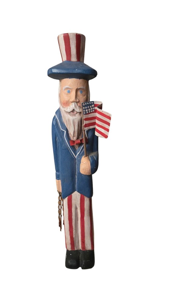 Vintage Union Uncle Sam Patriotic Wood Figure Trump Inauguration