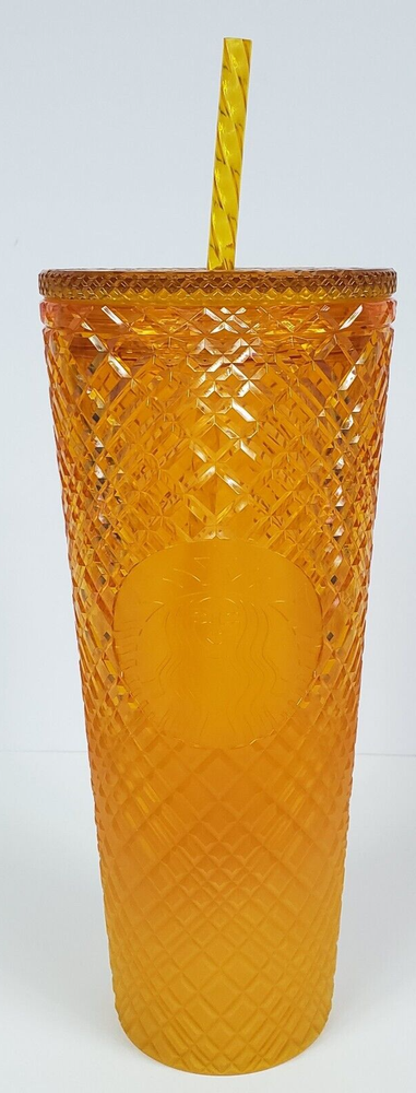 Starbucks 24oz Venti Orange Mango Jewel Gradient Cold Cup Tumbler EUC