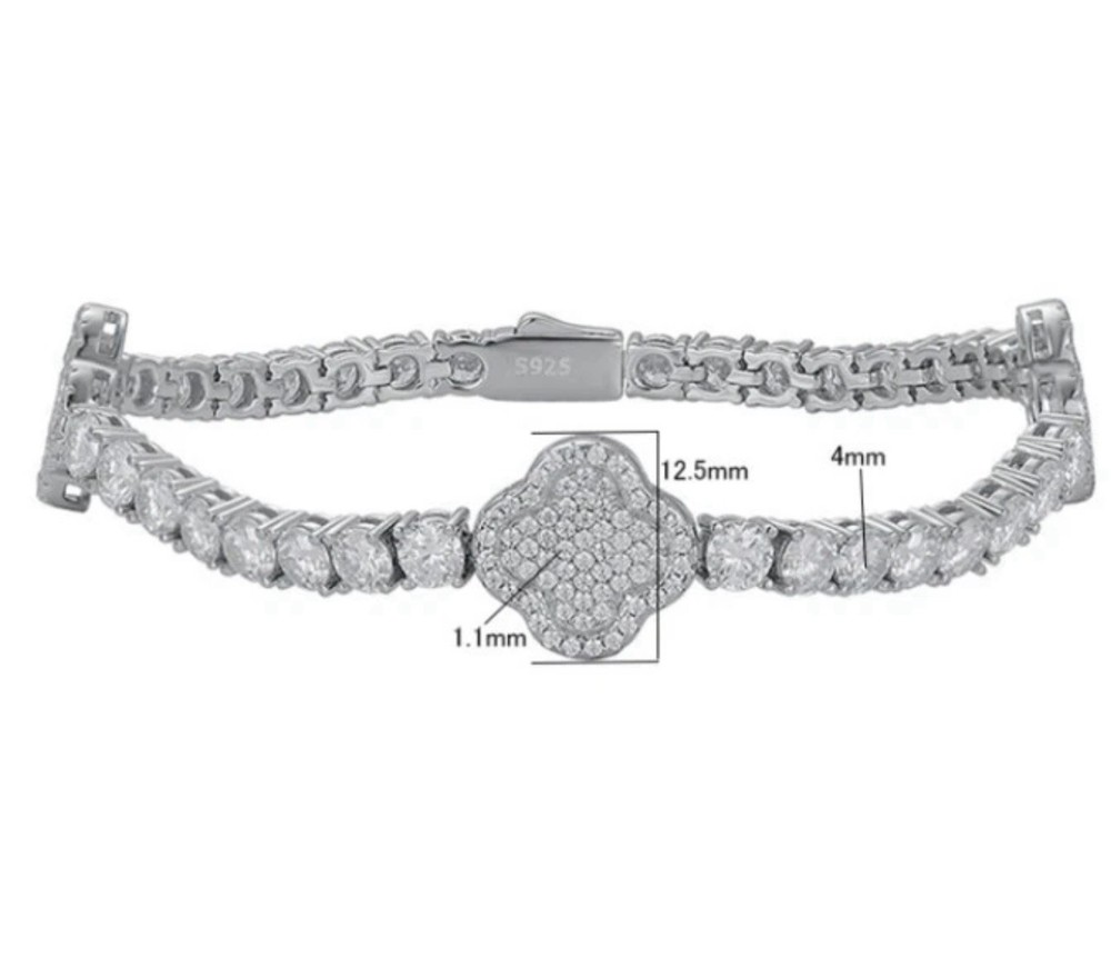 925 Sterling Silver Clover Bracelet