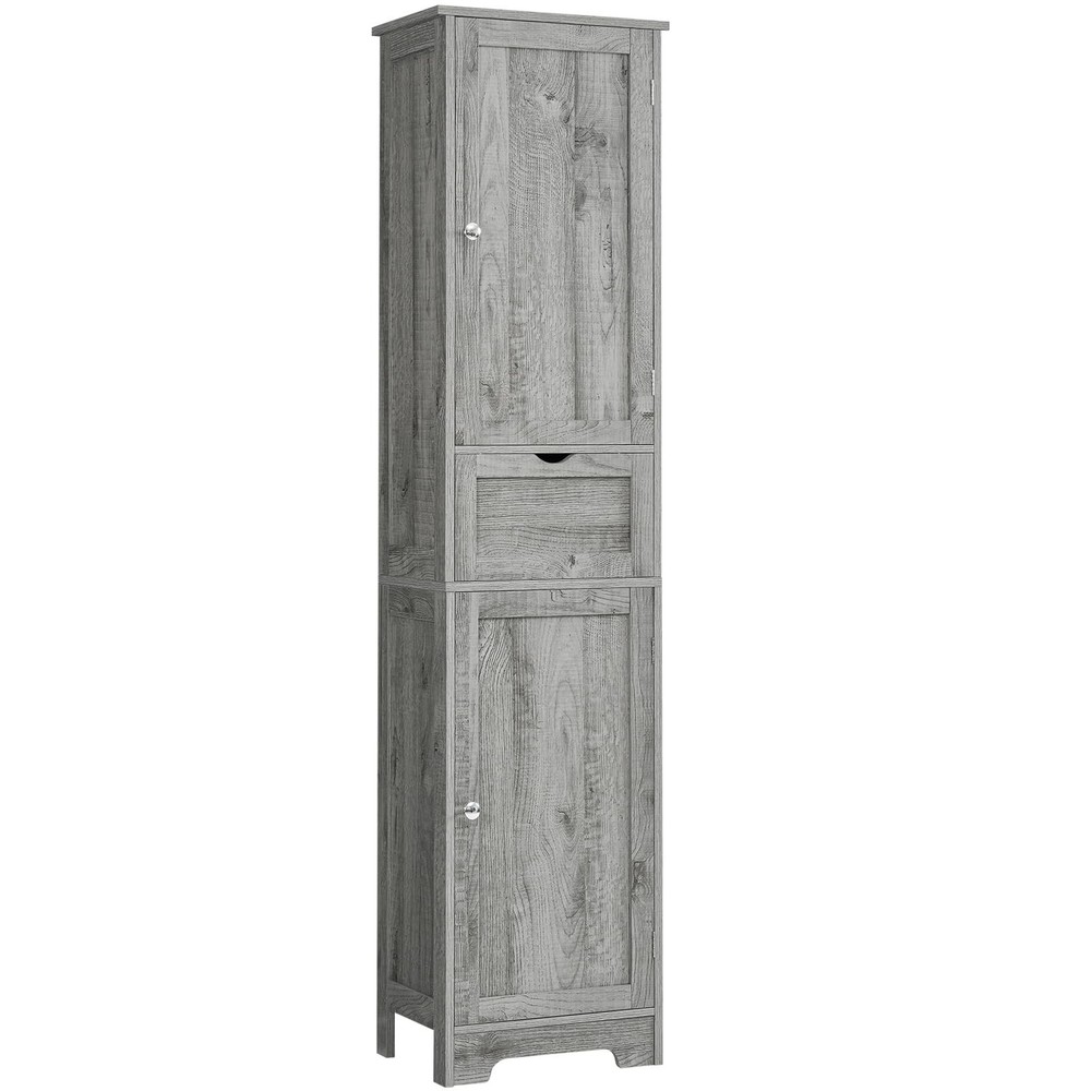 67 Inch Tall Bathroom Storage Cabinet with Adjustable Shelves and Drawer