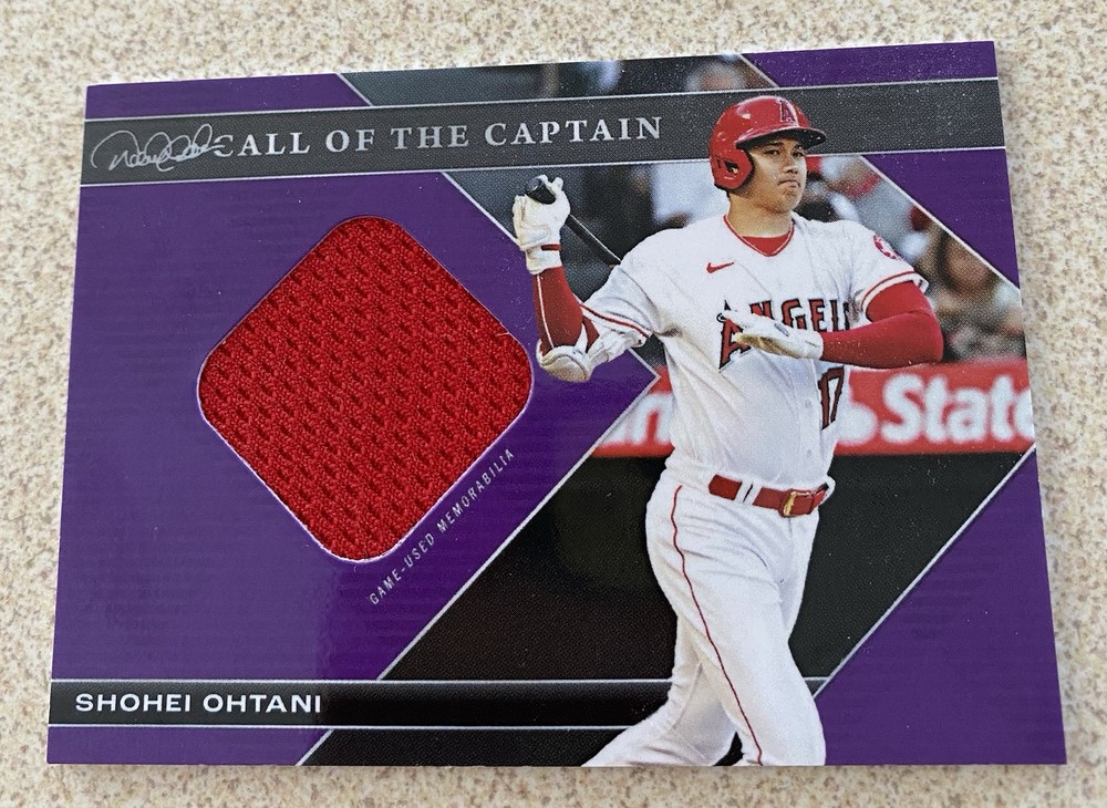 2022 Topps Call of the Captain Shohei Ohtani Derek Jeter Relic Jersey 29/50