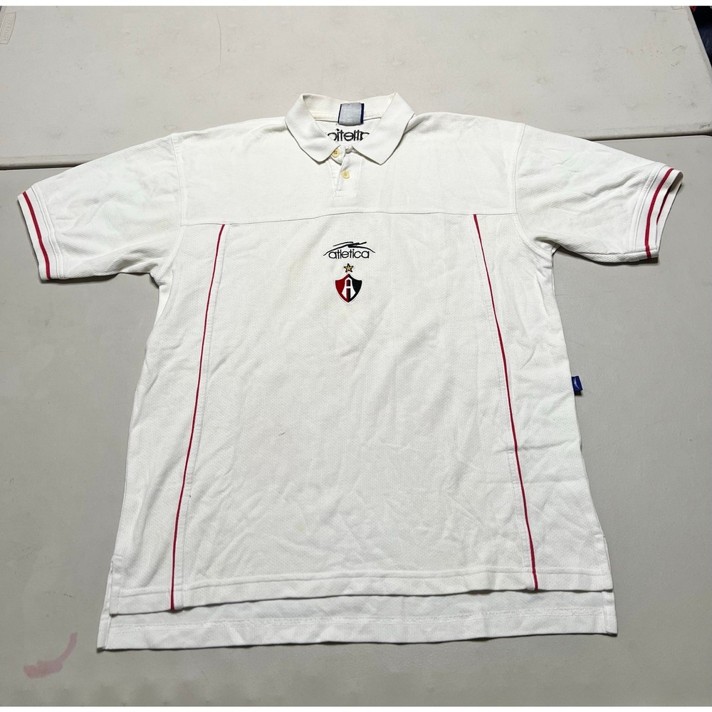 Vintage 90s Atlas FC Soccer Polo Shirt Men Size L Guadalajara Futbol