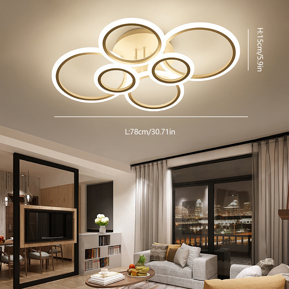 Modern Dimmable LED Ring Chandelier for Living Room Ceiling Light