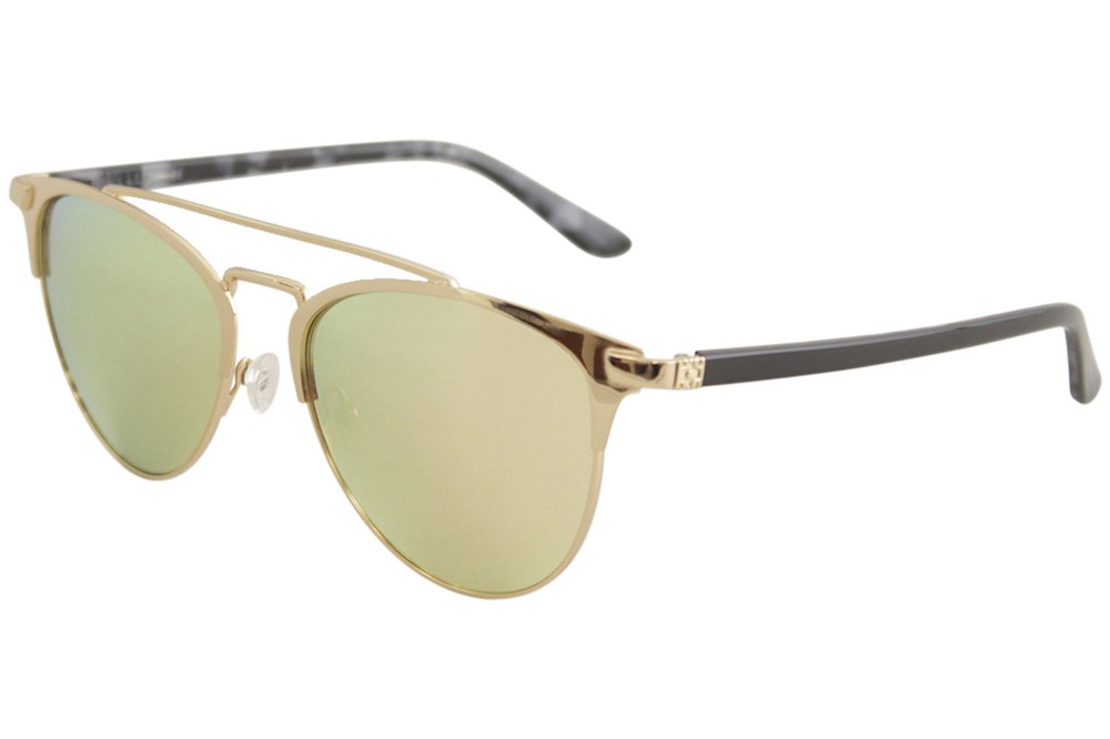 Nicole Miller Paisley Rose Gold Black Polarized Pilot Sunglasses 55mm