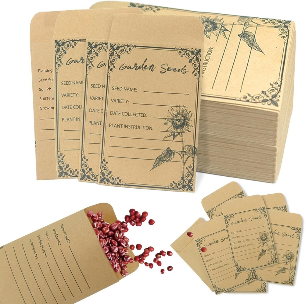 100 Pieces Seed Envelopes Seed Packets Envelopes Self Adhesive Sealing Seed New
