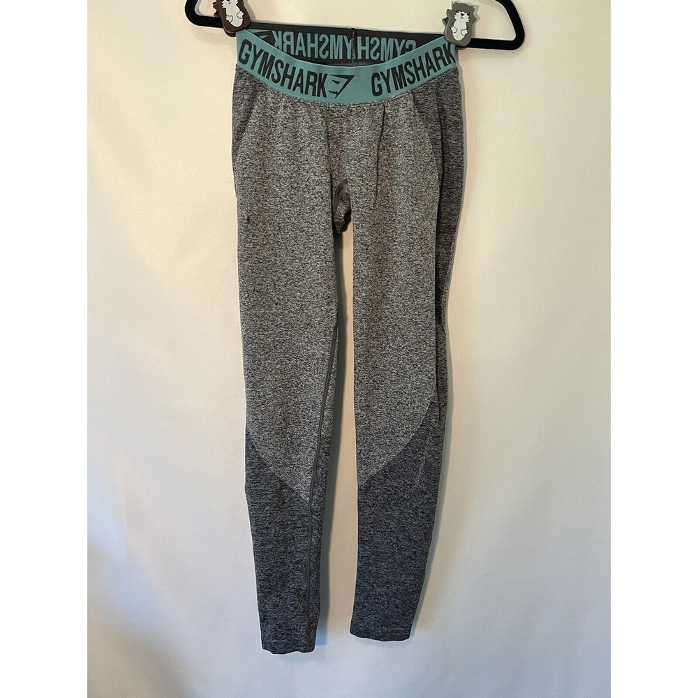 Gymshark Womens Small Grey Blue Moisture-Wicking Seamless Workout Leggings
