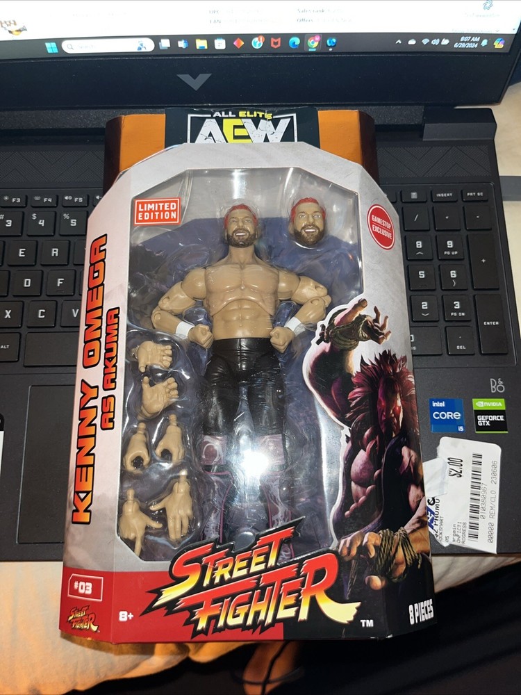 Kenny Omega as Akuma AEW All Elite Wrestling Street Fighter #03 Jazwares