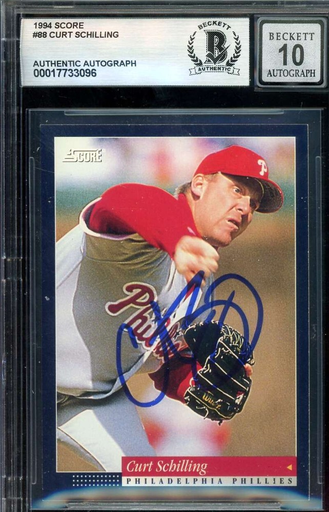 Curt Schilling Gem Mint 10 Beckett BAS Signed 1994 Score Autograph